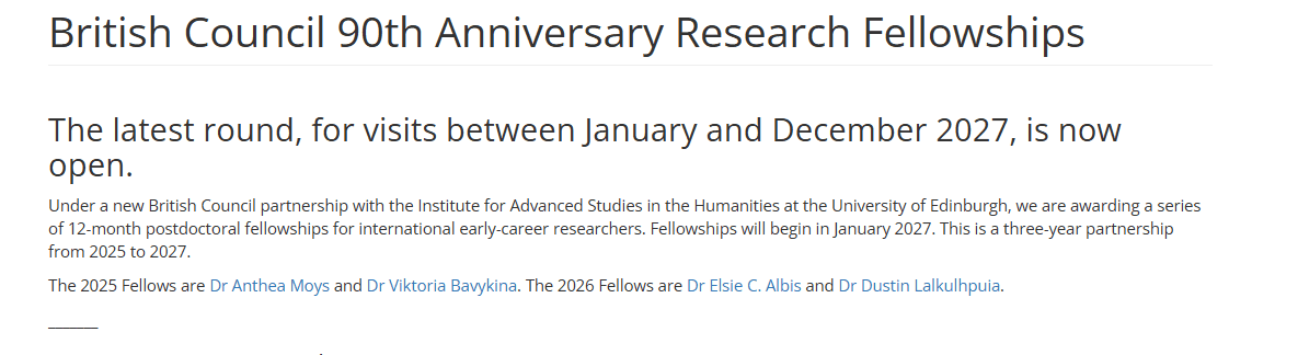 Unlock Your Research Potential: British Council & University of Edinburgh 2027 Fellowship for Global Scholars
