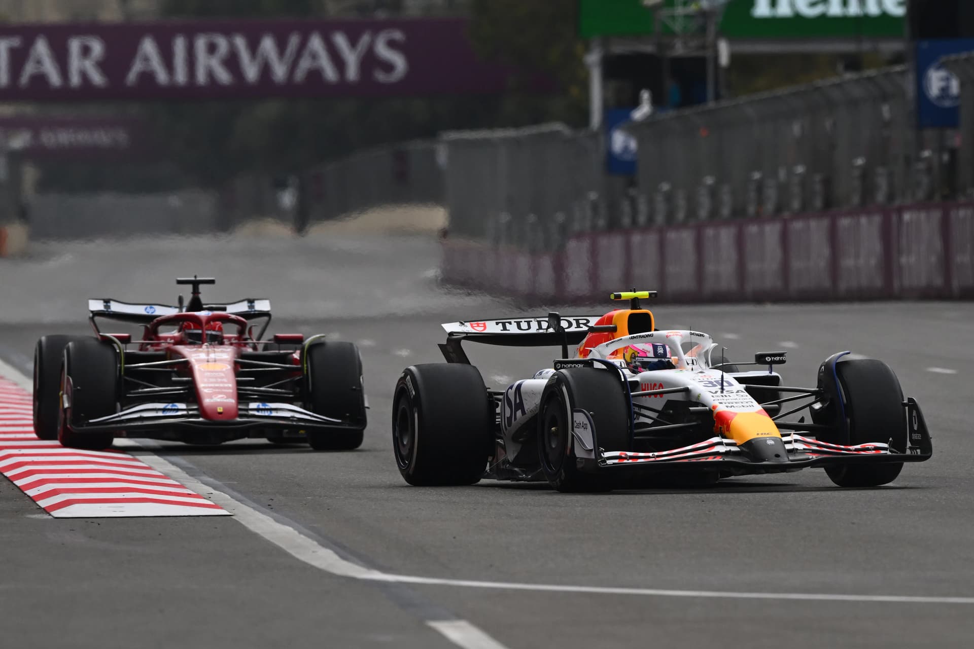 Liam Lawson in action at Baku