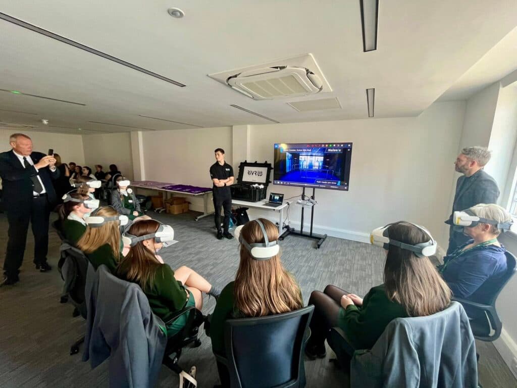 Students participating in digital workshops