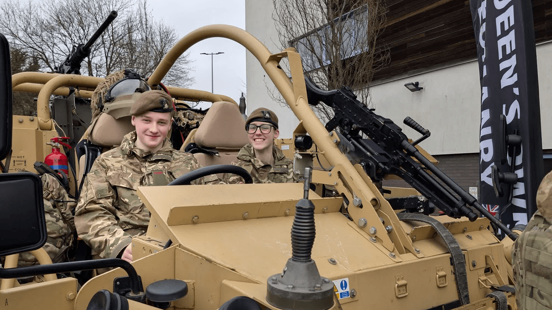 A Jackal assault vehicle fitted with a general-purpose machine gun was a popular attraction with cadets