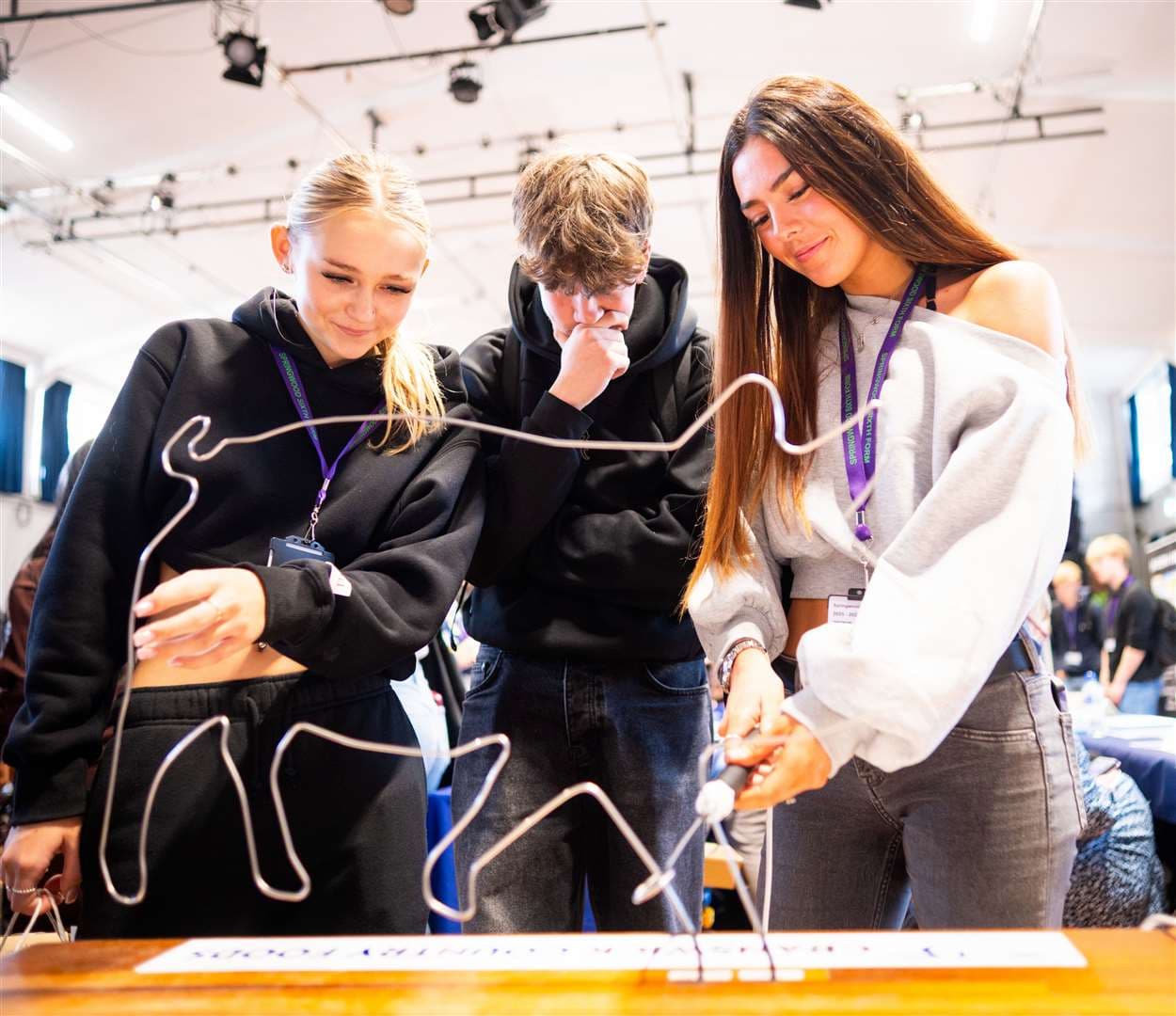 Students try their hand at one of the tasks on the day. Picture: Ian Burt