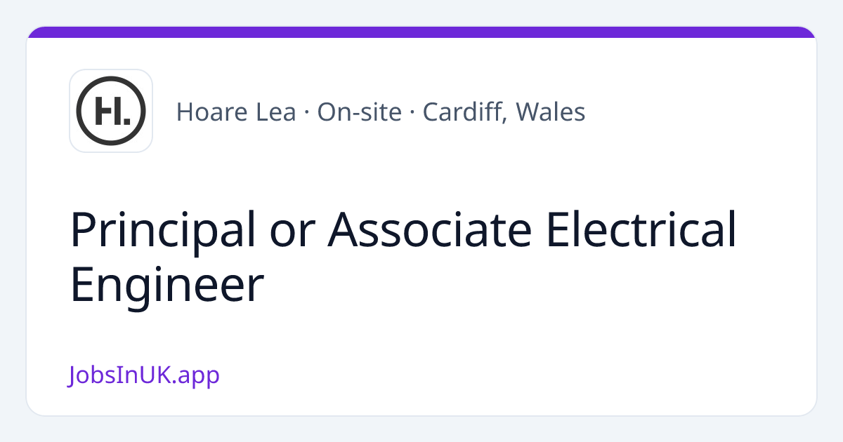 Principal or Associate Electrical Engineer [Job] @Hoare Lea